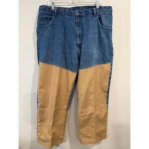 Scheels Outfitters Jeans Men's 40x30 Blue Denim Cotton Straight Leg Frayed Hem